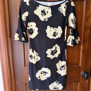 Chic Black and Cream Floral Dress